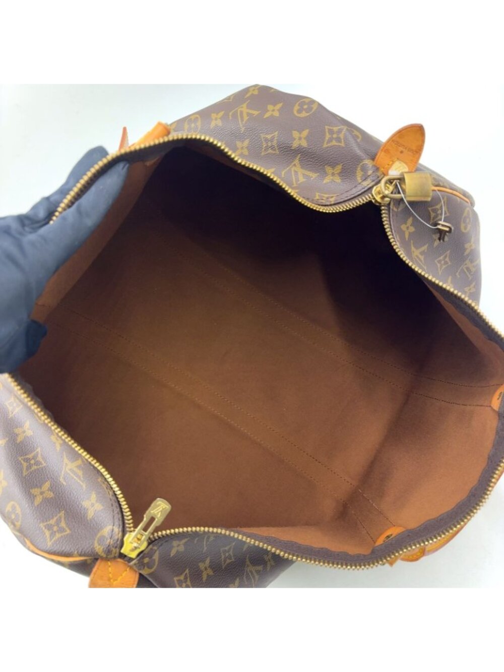 Louis Vuitton Keepall 50 Monogram Leather Brown Boston Bag Gold - Picture 3 of 15